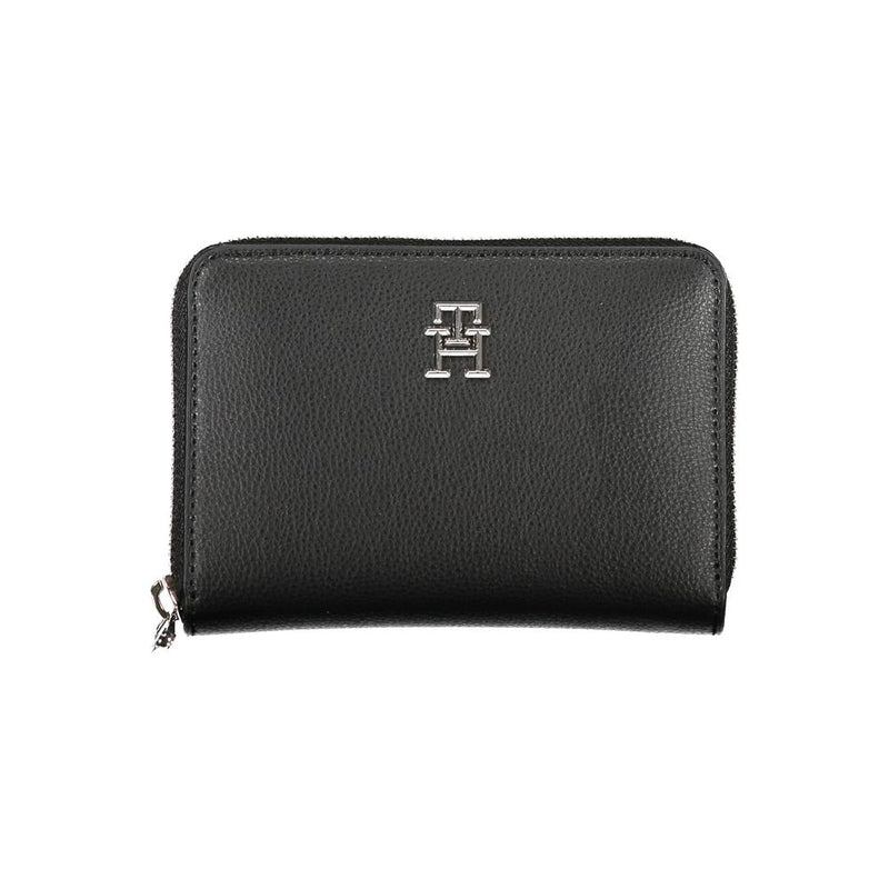 Elegant Black Zip Wallet with Multiple Compartments Tommy Hilfiger