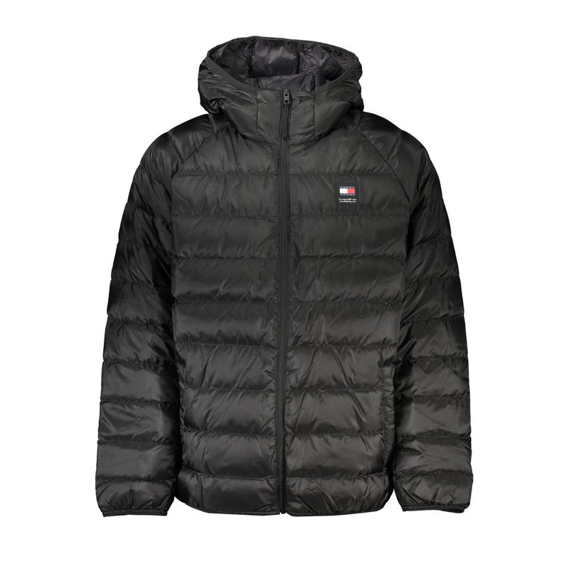 Elegant Black Hooded Jacket Tommy Hilfiger