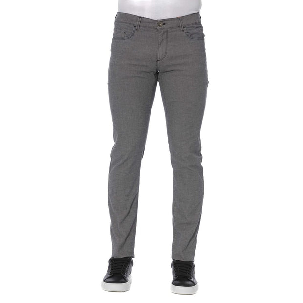 Gray Cotton Men Pants Trussardi Jeans