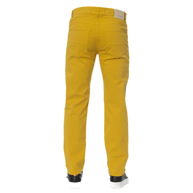 Yellow Cotton Men Pant Trussardi Jeans