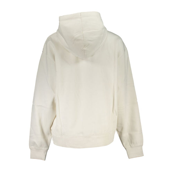 Chic White Fleece Hooded Sweatshirt Calvin Klein