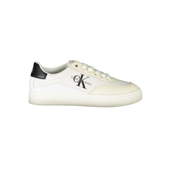 Chic White Lace-Up Sneakers with Contrast Detailing Calvin Klein