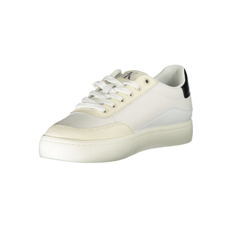 Chic White Lace-Up Sneakers with Contrast Detailing Calvin Klein