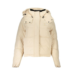 Chic Beige Long-Sleeved Jacket with Removable Hood Calvin Klein