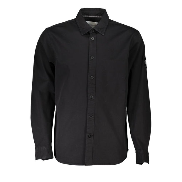 Sleek Black Long Sleeved Designer Shirt Calvin Klein