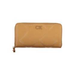 Elegant Brown Polyester Wallet with RFID Block Calvin Klein