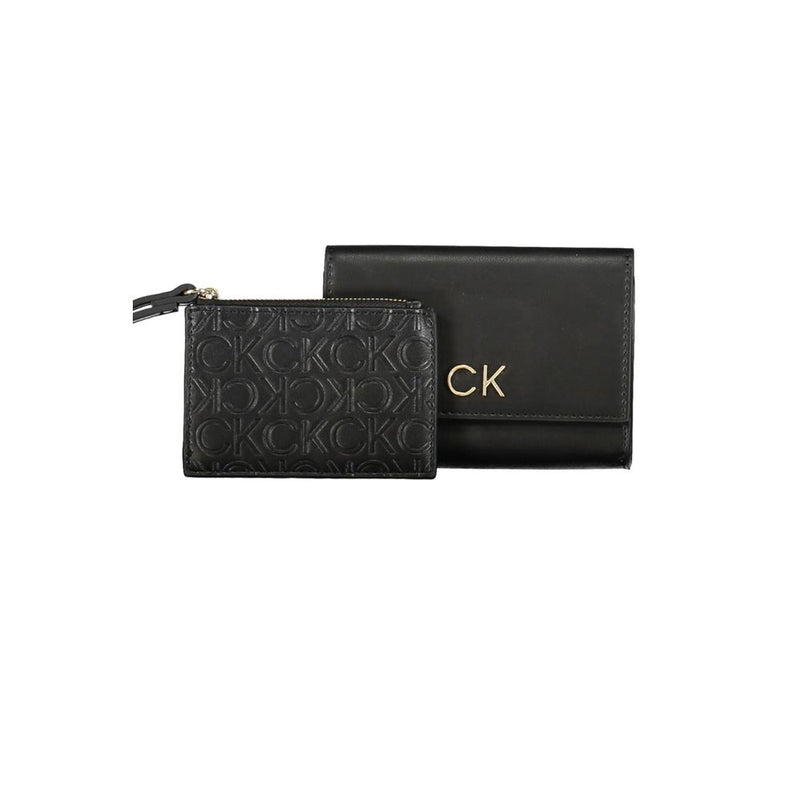 Sleek Compact Designer Wallet in Black Calvin Klein