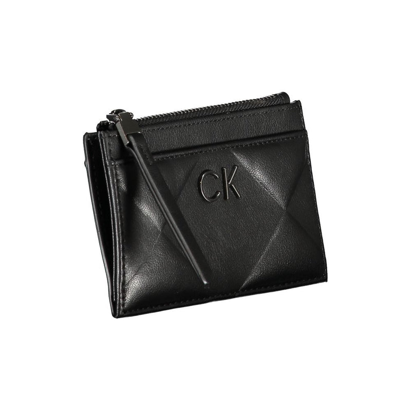 Sleek Black Zip Wallet with Contrast Detailing Calvin Klein