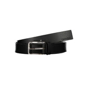 Elegant Black Leather Belt with Metal Buckle Calvin Klein