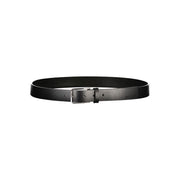 Elegant Black Leather Belt with Metal Buckle Calvin Klein