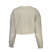 Beige Crew Neck Fleece Sweatshirt Calvin Klein