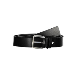 Elegant Black Leather Belt with Metal Buckle Calvin Klein