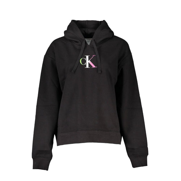 Chic Black Hooded Sweatshirt with Fleece Interior Calvin Klein