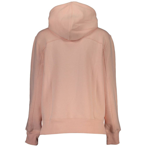 Chic Pink Fleece Hooded Sweatshirt with Logo Embroidery Calvin Klein