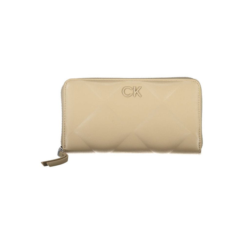 Elegant Beige Multi-Compartment RFID Wallet Calvin Klein