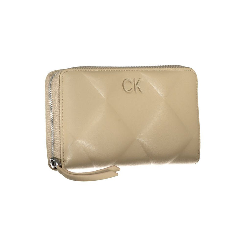 Elegant Beige Multi-Compartment RFID Wallet Calvin Klein