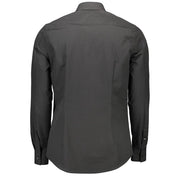 Sleek Slim Fit Long Sleeve Italian Collar Shirt Calvin Klein