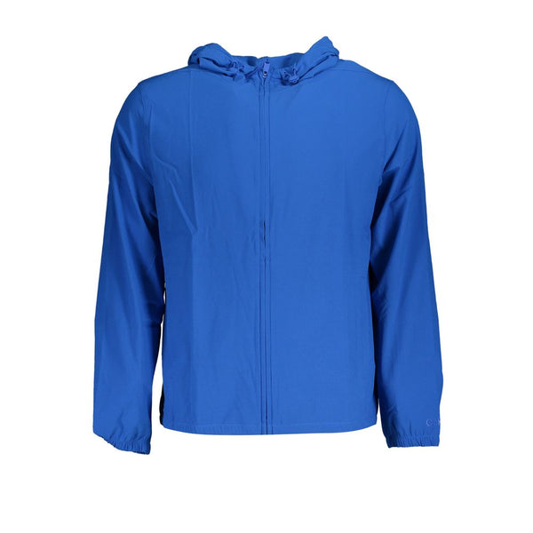 Sleek Hooded Sports Jacket in Vibrant Blue Calvin Klein