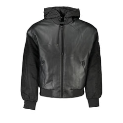 Sleek Black Hooded Jacket with Contrasting Details Calvin Klein