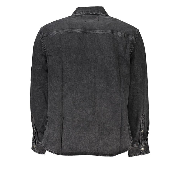 Elegant Black Denim Shirt with Sophisticated Details Calvin Klein