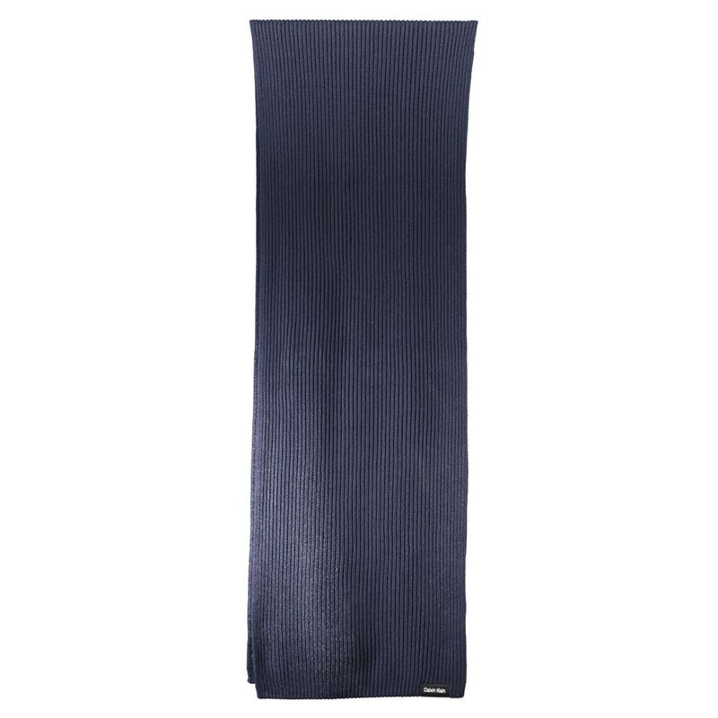 Elegant Blue Cotton Cashmere Scarf Calvin Klein