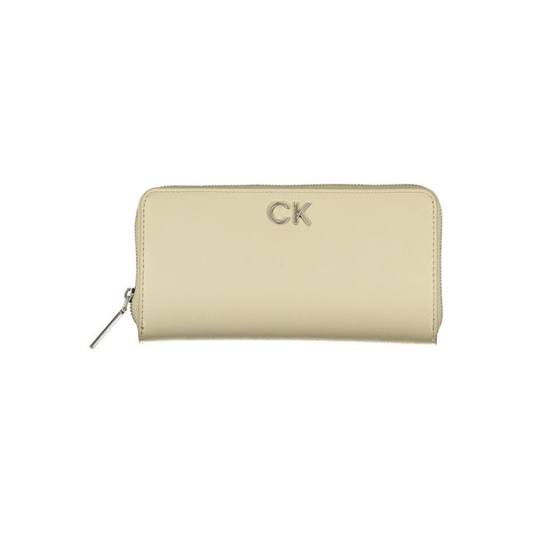 Elegant Beige Zip Wallet with RFID Blocking Calvin Klein