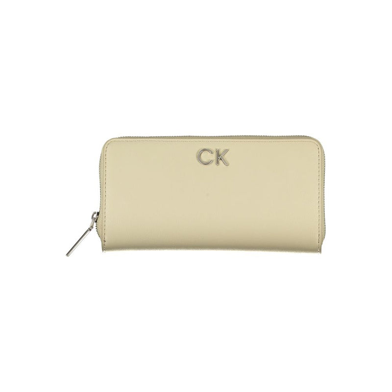 Elegant Beige Zip Wallet with RFID Blocking Calvin Klein