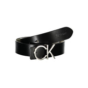 Reversible Black Leather Belt with Metal Buckle Calvin Klein