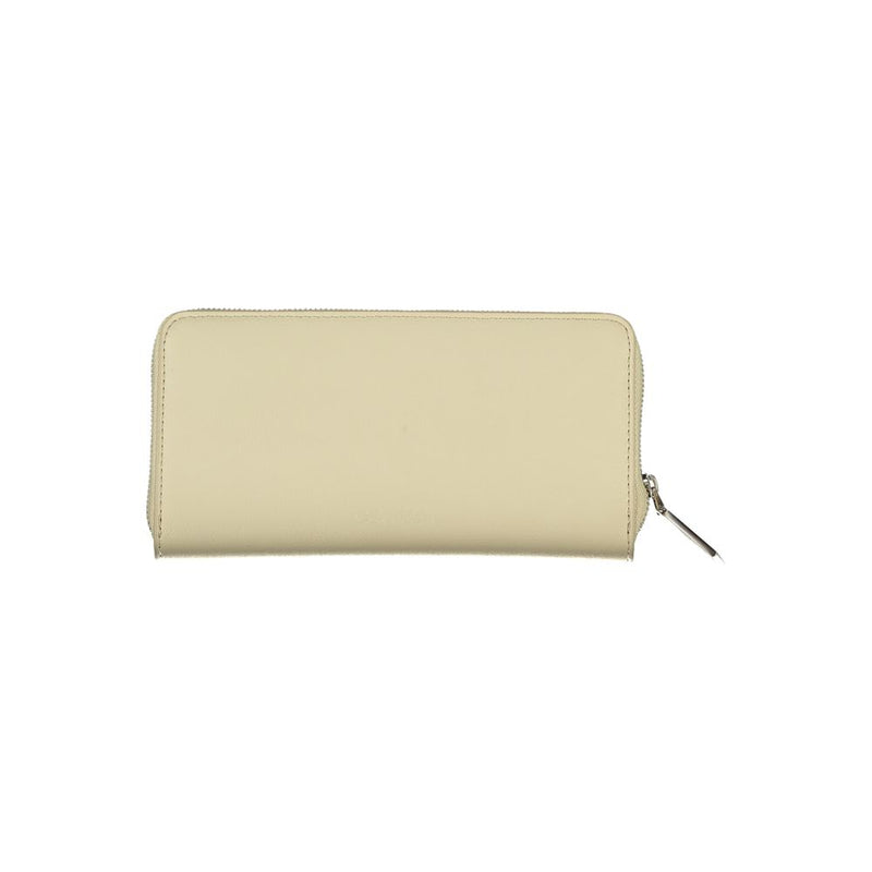 Elegant Beige Zip Wallet with RFID Blocking Calvin Klein