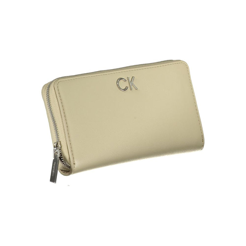 Elegant Beige Zip Wallet with RFID Blocking Calvin Klein