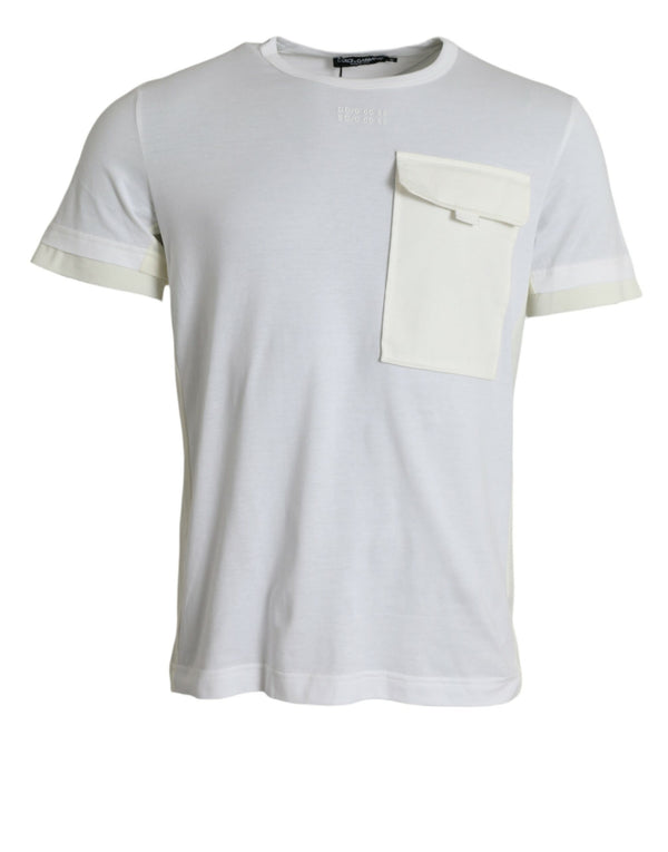 Elegant White Crew Neck Cotton Tee Dolce & Gabbana