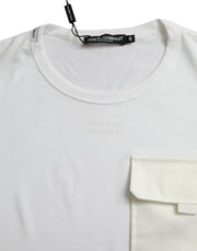 Elegant White Crew Neck Cotton Tee Dolce & Gabbana