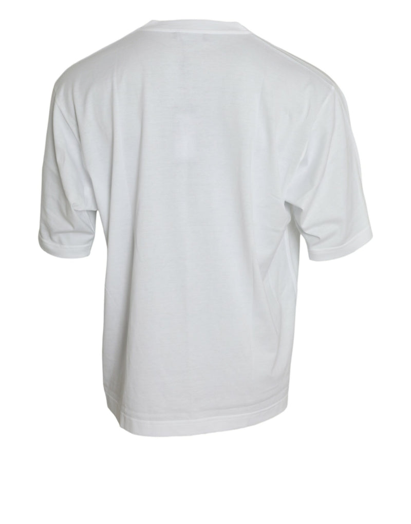 Elegant White Crew Neck Luxury Tee Dolce & Gabbana