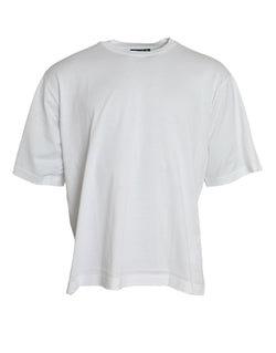 Elegant White Crew Neck Luxury Tee Dolce & Gabbana