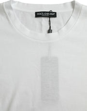 Elegant White Crew Neck Luxury Tee Dolce & Gabbana