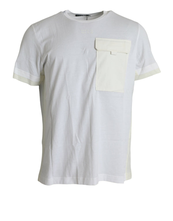 Elegant White Crew Neck Cotton Tee Dolce & Gabbana