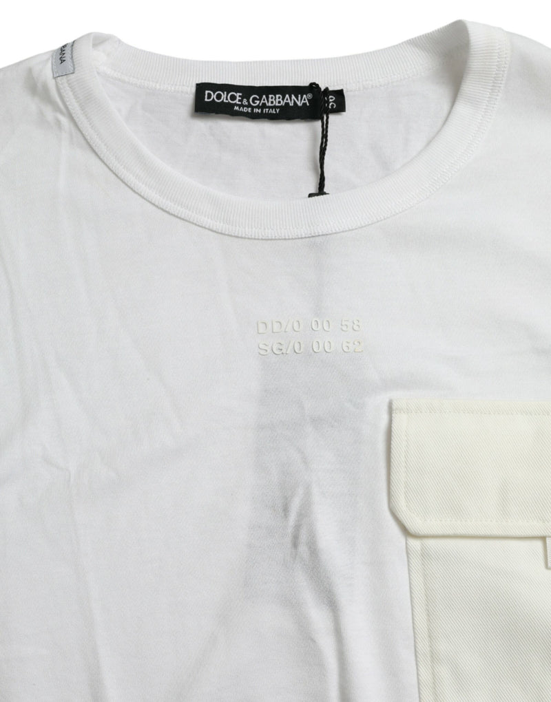 Elegant White Crew Neck Cotton Tee Dolce & Gabbana