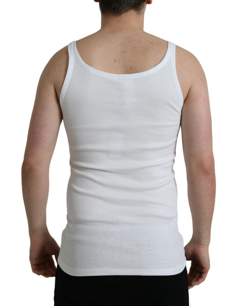 Elegant White Cotton Tank T-Shirt Dolce & Gabbana