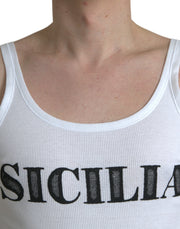 Elegant White Cotton Tank T-Shirt Dolce & Gabbana