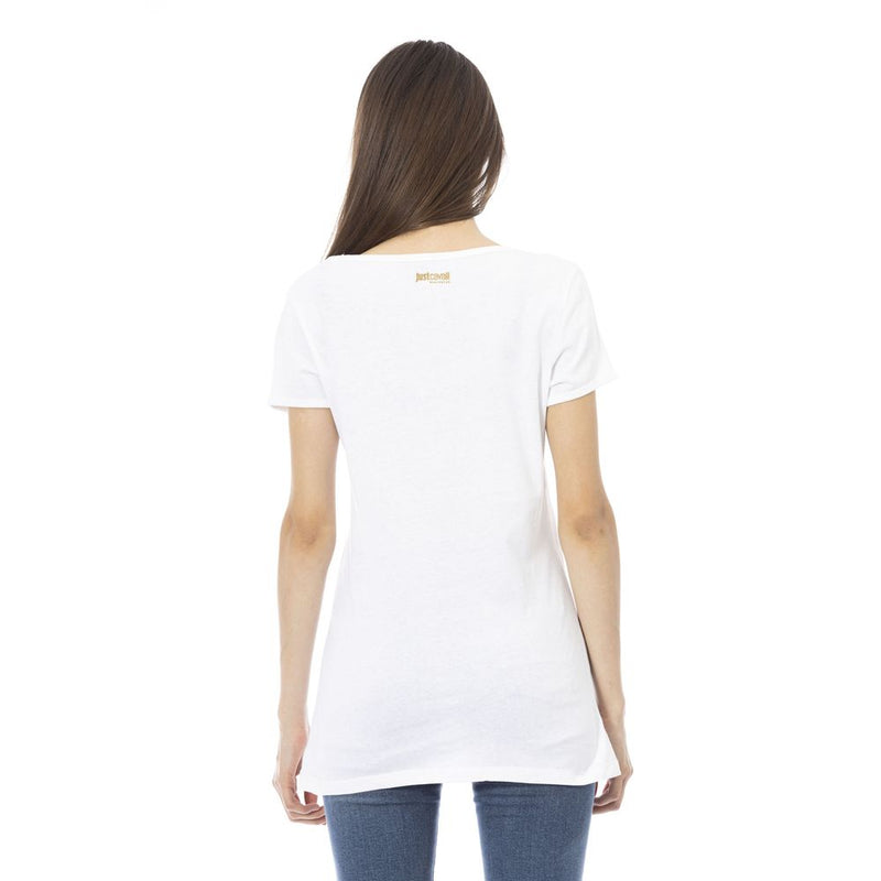 White Cotton Women T-Shirt Just Cavalli