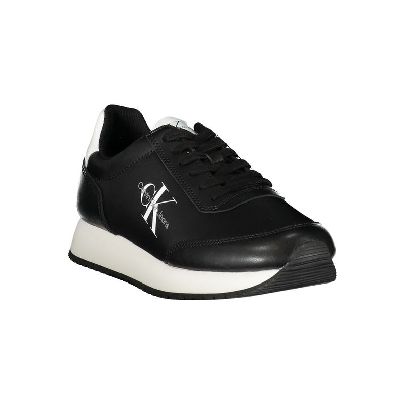 Sleek Black Lace-Up Sneakers with Contrast Details Calvin Klein