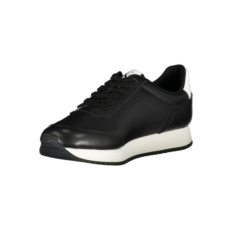 Sleek Black Lace-Up Sneakers with Contrast Details Calvin Klein