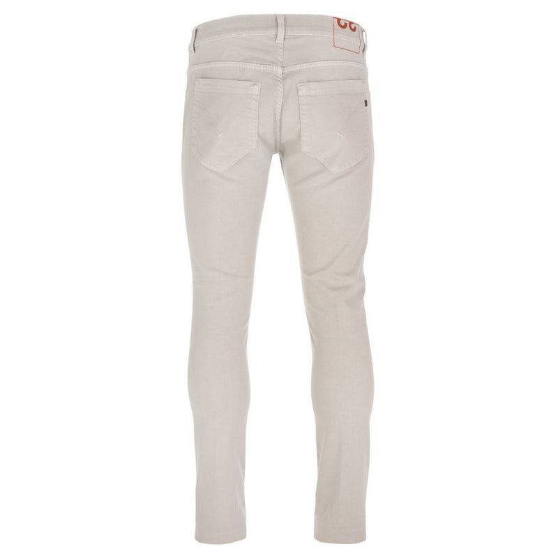 Chic Beige Stretch Cotton Trousers Dondup