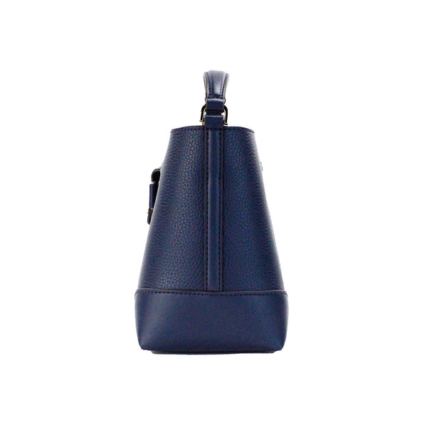 Mercer Small Navy Pebbled Leather Bucket Crossbody Bag Purse Michael Kors