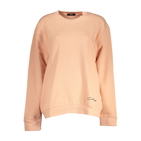 Elegant Long-Sleeved Pink Fleece Sweatshirt Cavalli Class