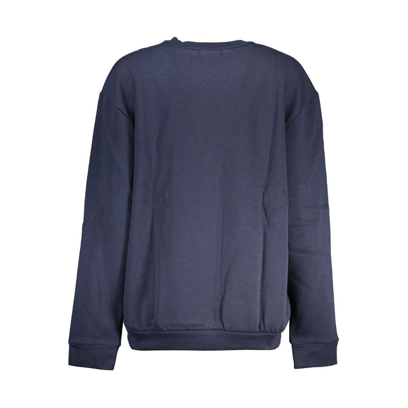 Elegant Blue Fleece Crew Neck Sweatshirt Cavalli Class