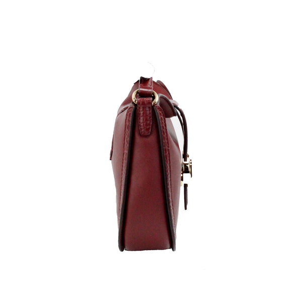 Gabby Small Dark Cherry Leather Foldover Hobo Crossbody Bag Michael Kors