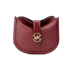 Gabby Small Dark Cherry Leather Foldover Hobo Crossbody Bag Michael Kors