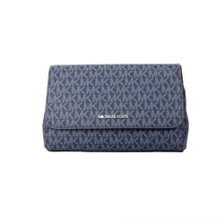 Jet Set Medium Navy Blue PVC Convertible Pouchette Crossbody Bag Michael Kors