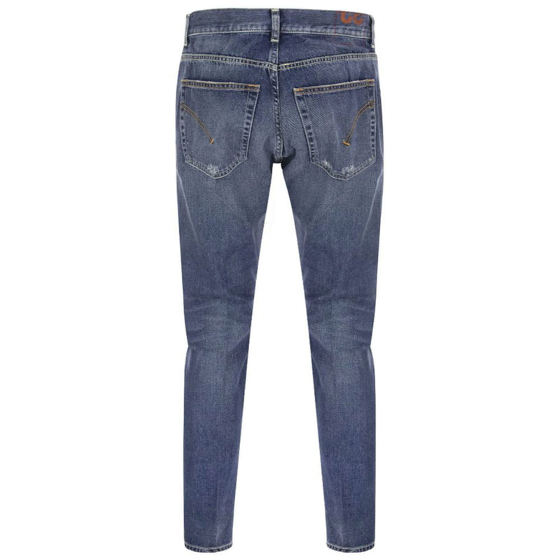 Distressed Blue Cotton Mius Jeans Dondup